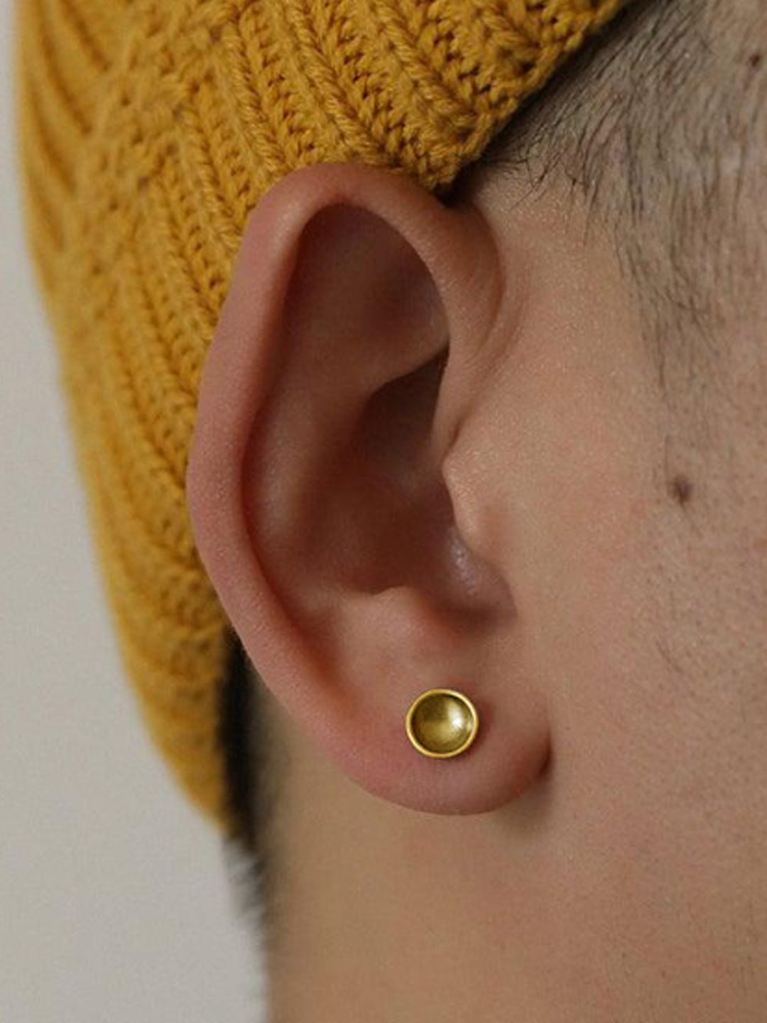 The Roadster Lifestyle Co. PureLine Men Brass-Plated Single-Piercing Circular Shaped Stud-picture-27