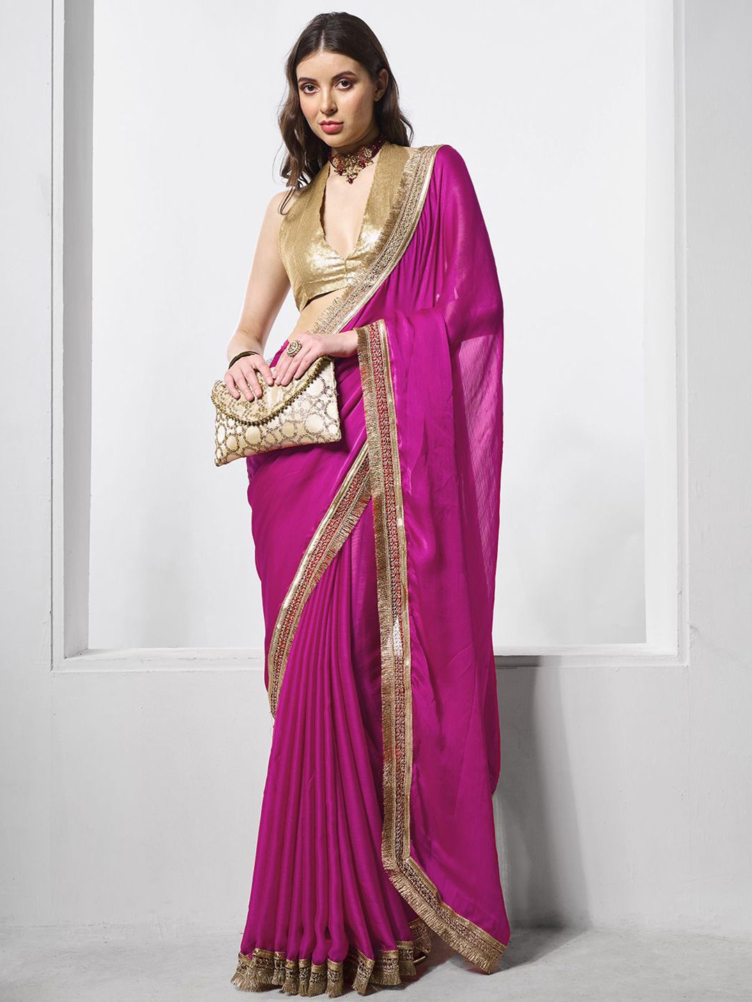 Kalista Sequinned Chiffon Saree-picture-39
