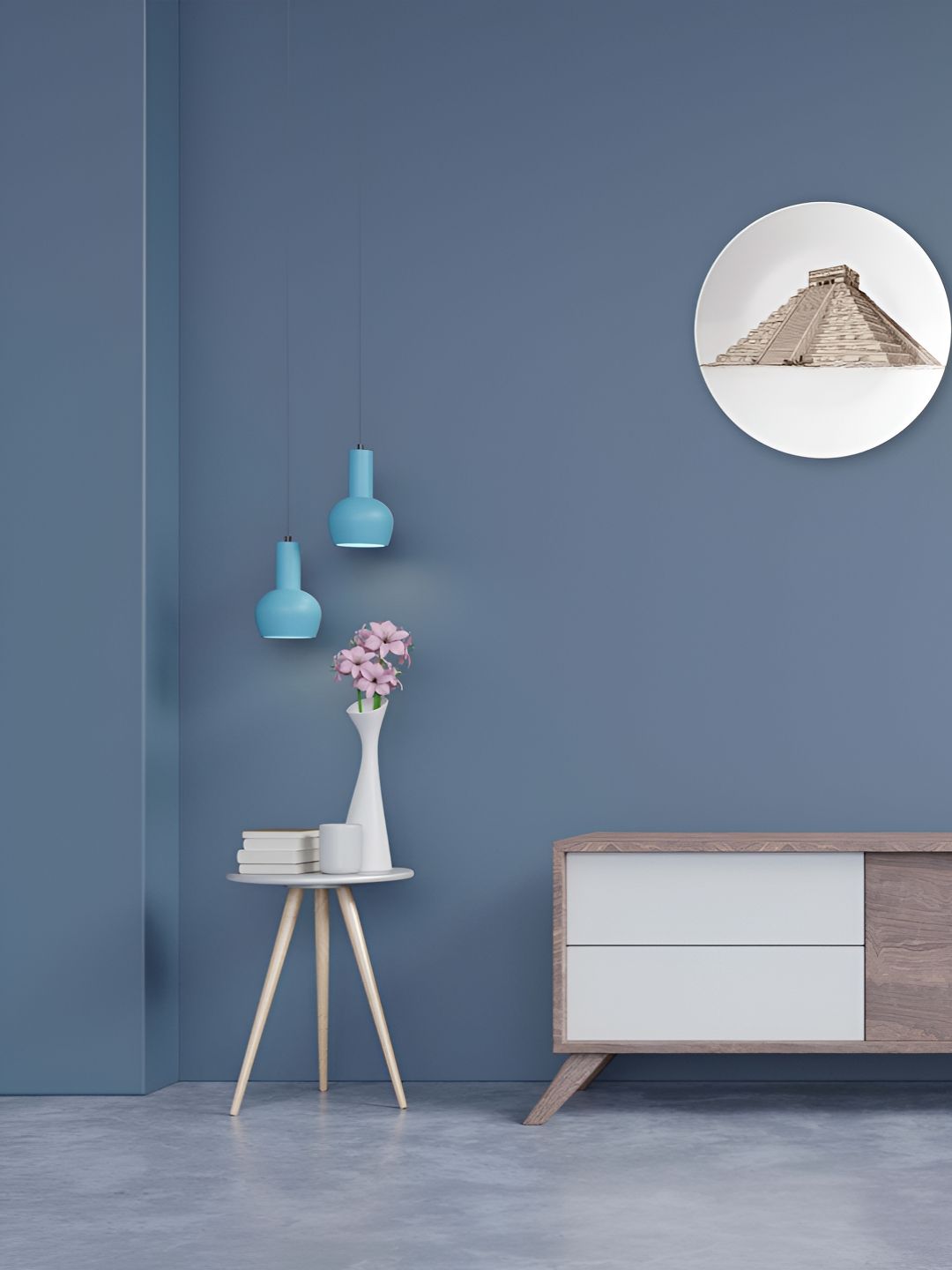 THE QUIRKY HOME White & Beige Printed Ceramic Wall Plates-picture-23