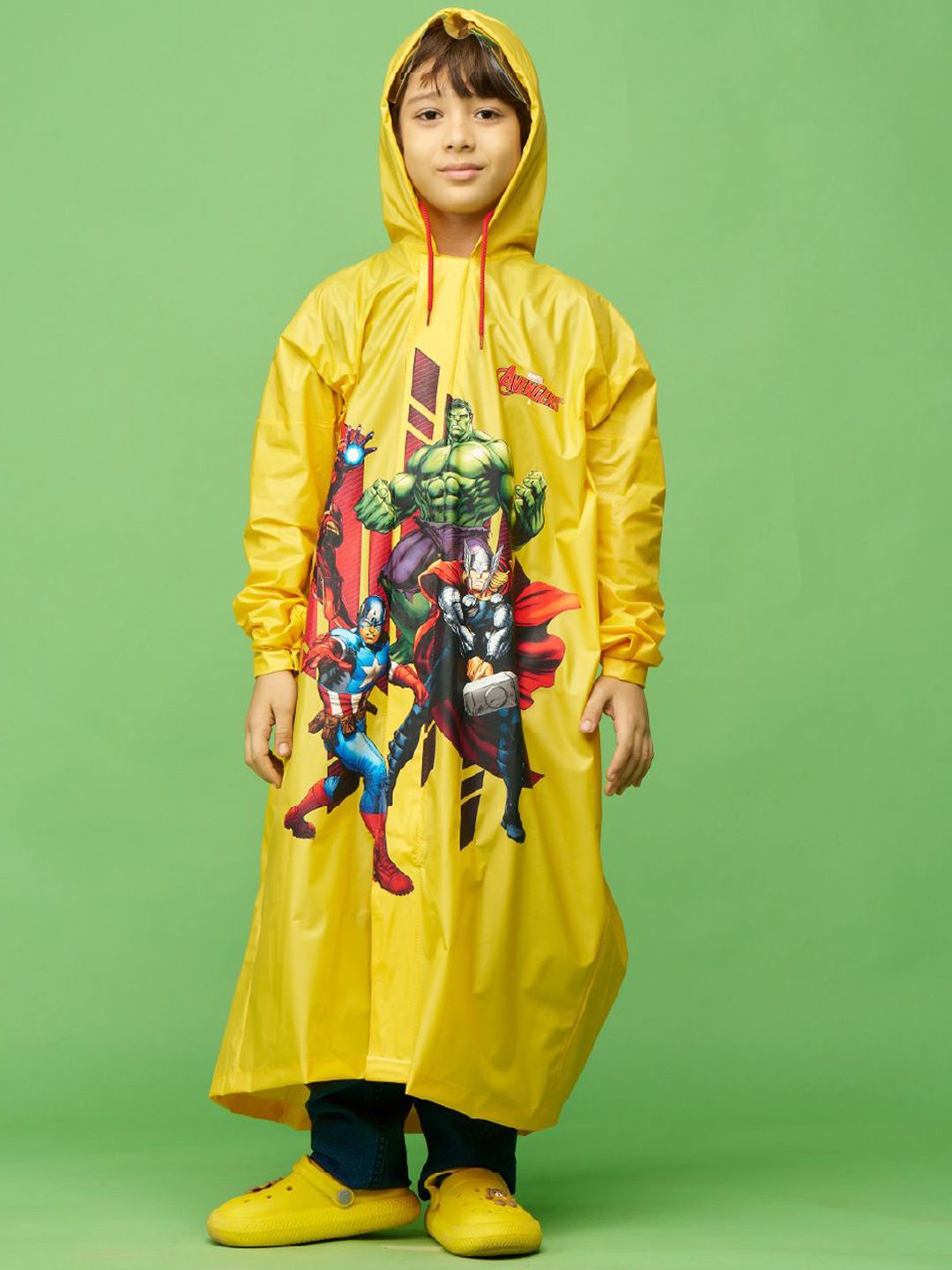 Zeel Boys Avengers Printed Waterproof Hooded Rain Jacket-picture-18