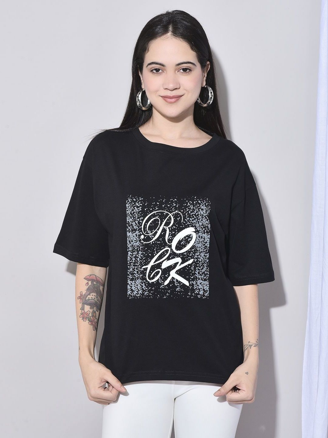 FFU Women Graphic Printed Round Neck Oversized T-shirt-picture-27