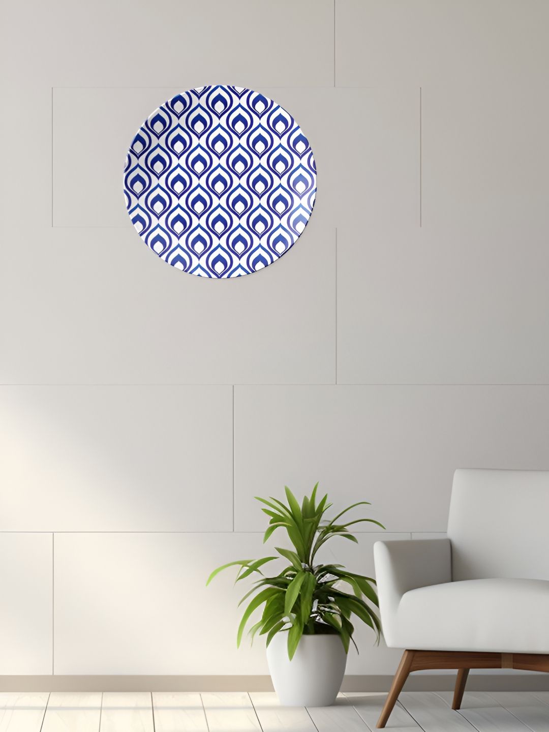 THE QUIRKY HOME Blue & White Retro Printed Ceramic Wall Plates-picture-24