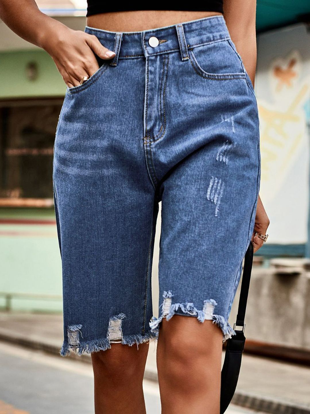 Oh Rare Women Mid-Rise Regular Fit Denim Shorts-picture-20