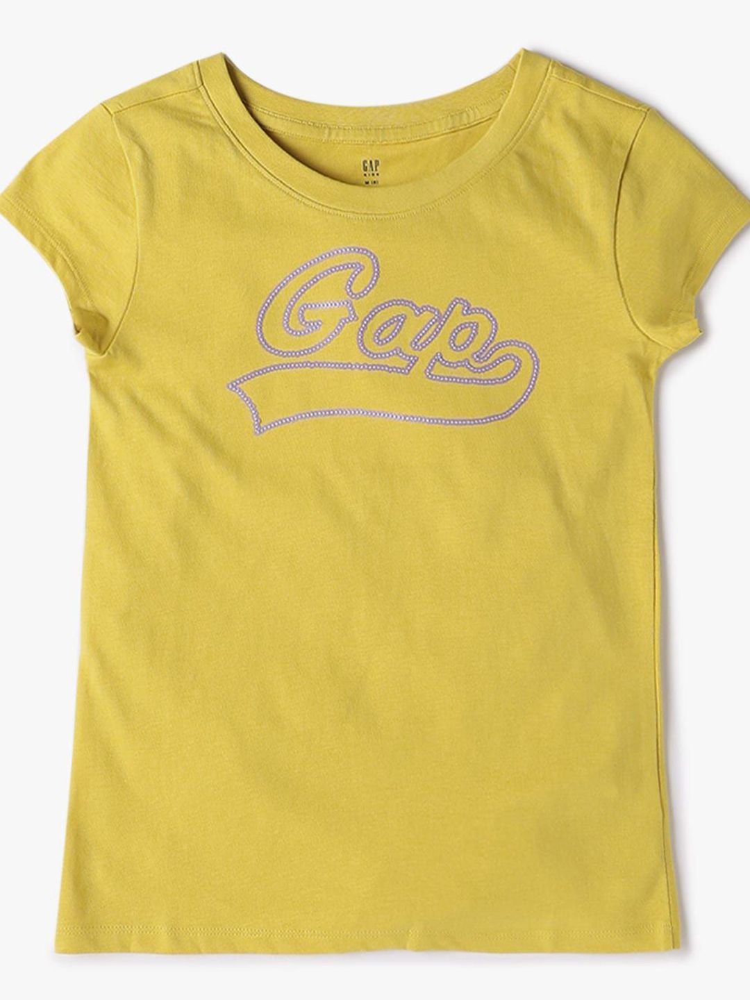 GAP Girls Typography Printed Round Neck Cotton Relaxed Fit T-shirt