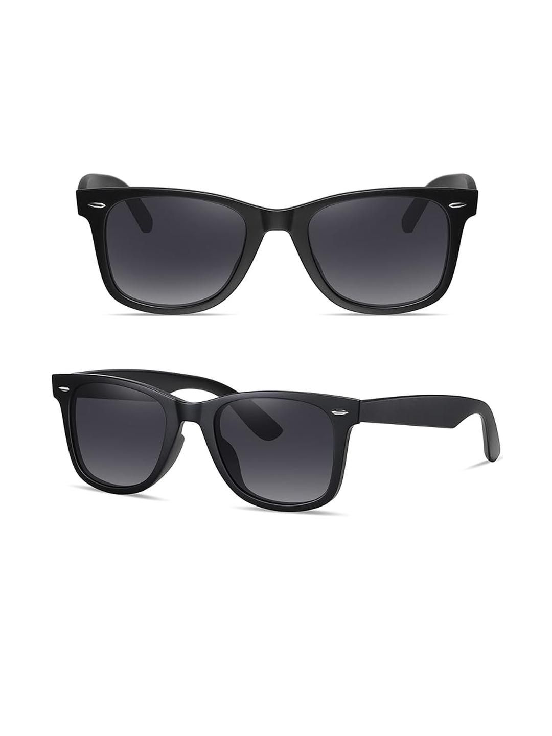 Arzonai Unisex Black Lens & Black Wayfarer Sunglasses with UV Protected Lens-image-39