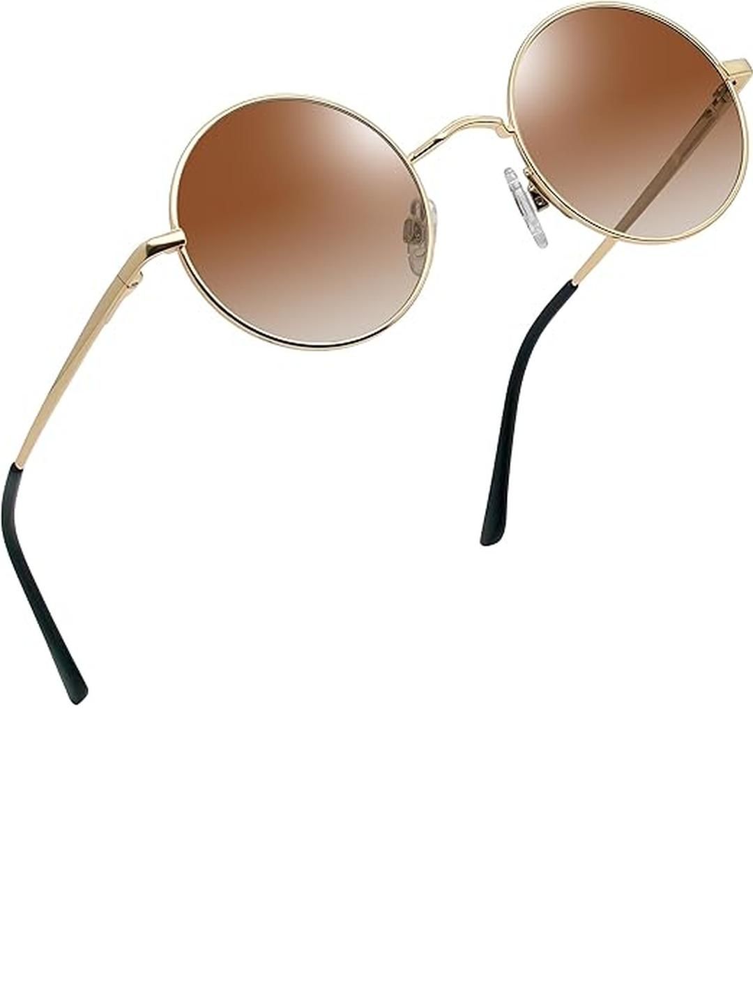 Arzonai Unisex Black Lens & Gold-Toned Shield Sunglasses with-image-42
