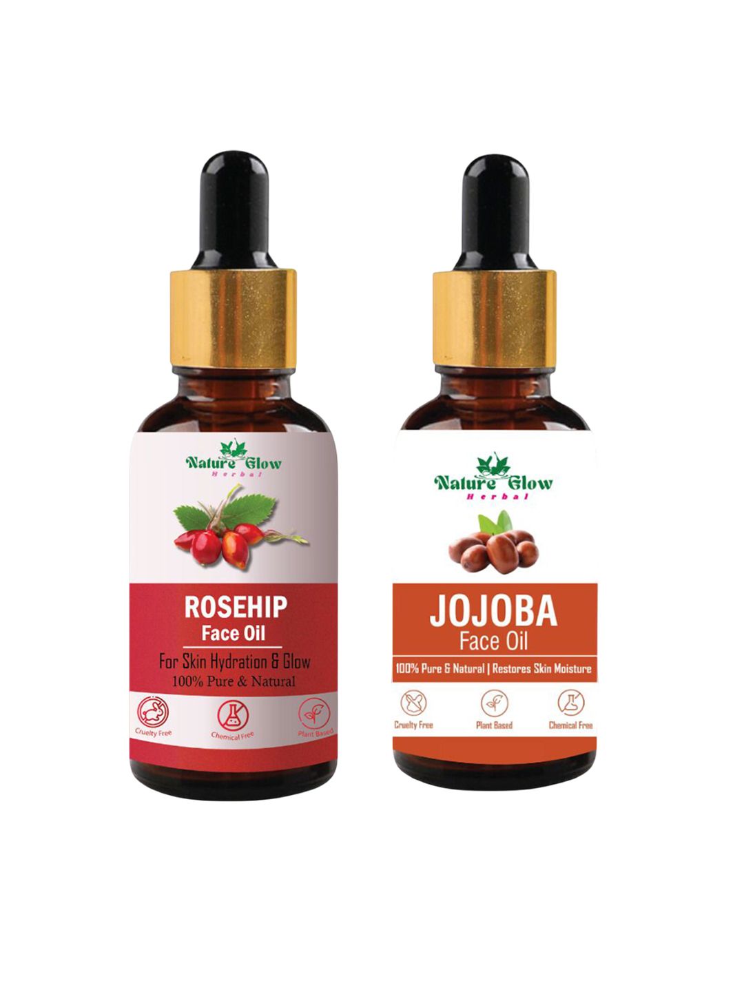 Nature Glow Herbal Set Of 2 Rosehip & Jojoba Facial Oil- 15 ml Each-picture-37