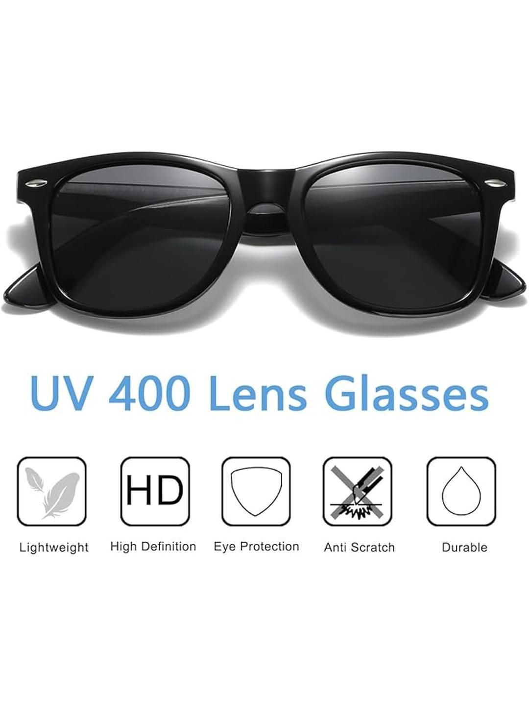 Arzonai Unisex Black Lens Wayfarer Sunglasses with UV Protected Lens-image-43
