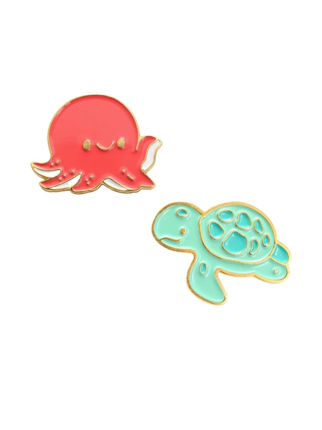 FURE Multicoloured Octopus & Tortoise Enamel Pins Alloy Brooch-picture-20