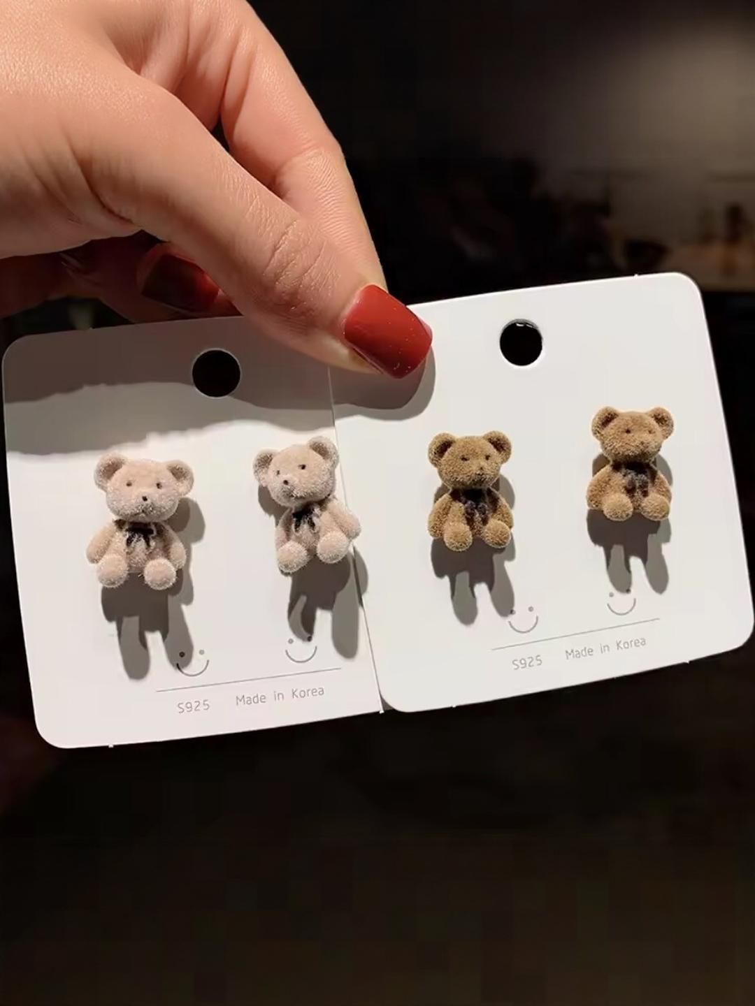 AKISON JEWELS Set of 2 Bear Shaped Earrings-picture-48