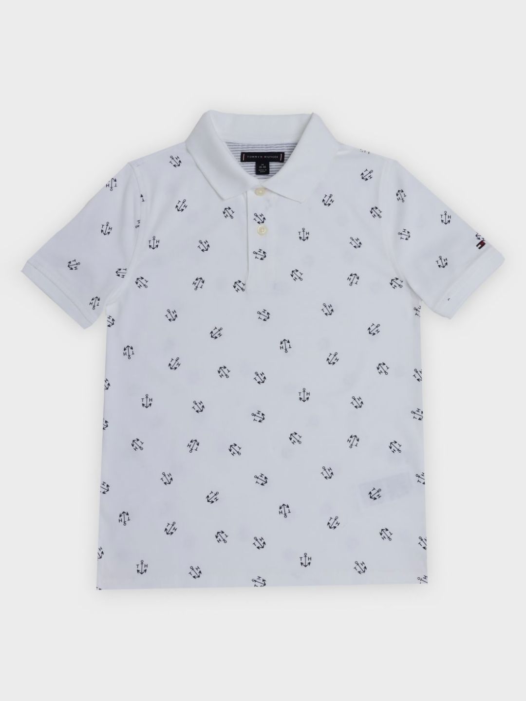 Tommy Hilfiger Boys Conversational Printed Polo Collar Cotton T-shirt-picture-56
