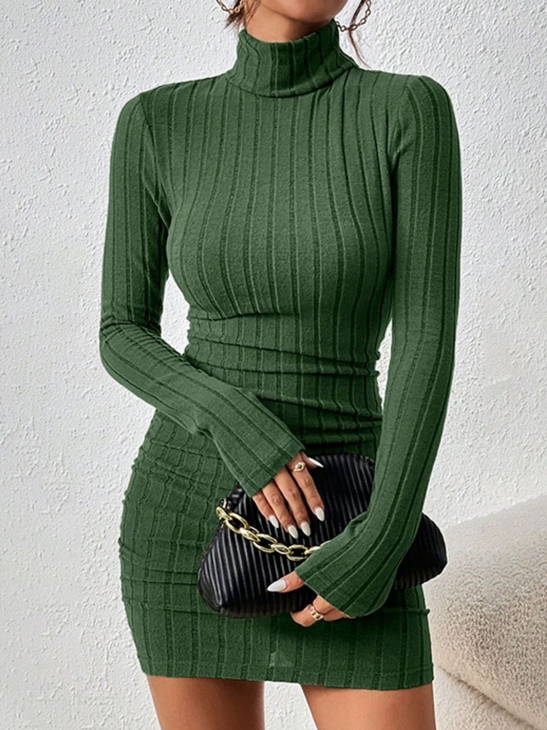 KPOP High Neck Bodycon Mini Dress