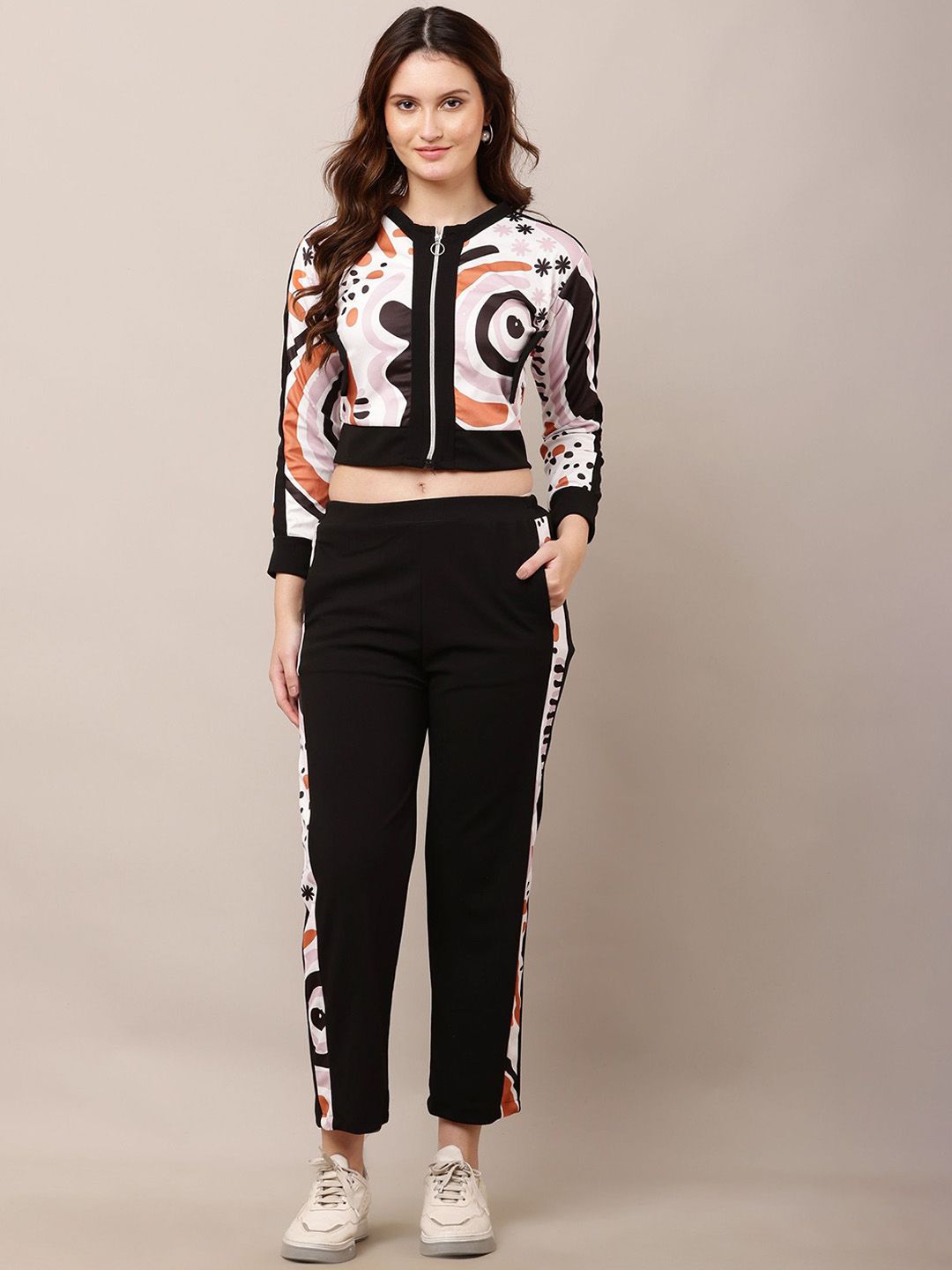 Moda Rapido Printed Round Neck Shirt & Trousers Co-Ords