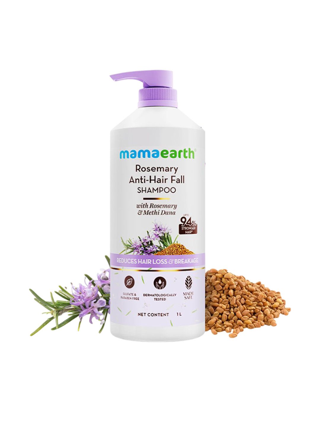 Mamaearth Rosemary Anti-Hair Fall Shampoo With Rosemary & Methi Dana- 1 L-picture-48