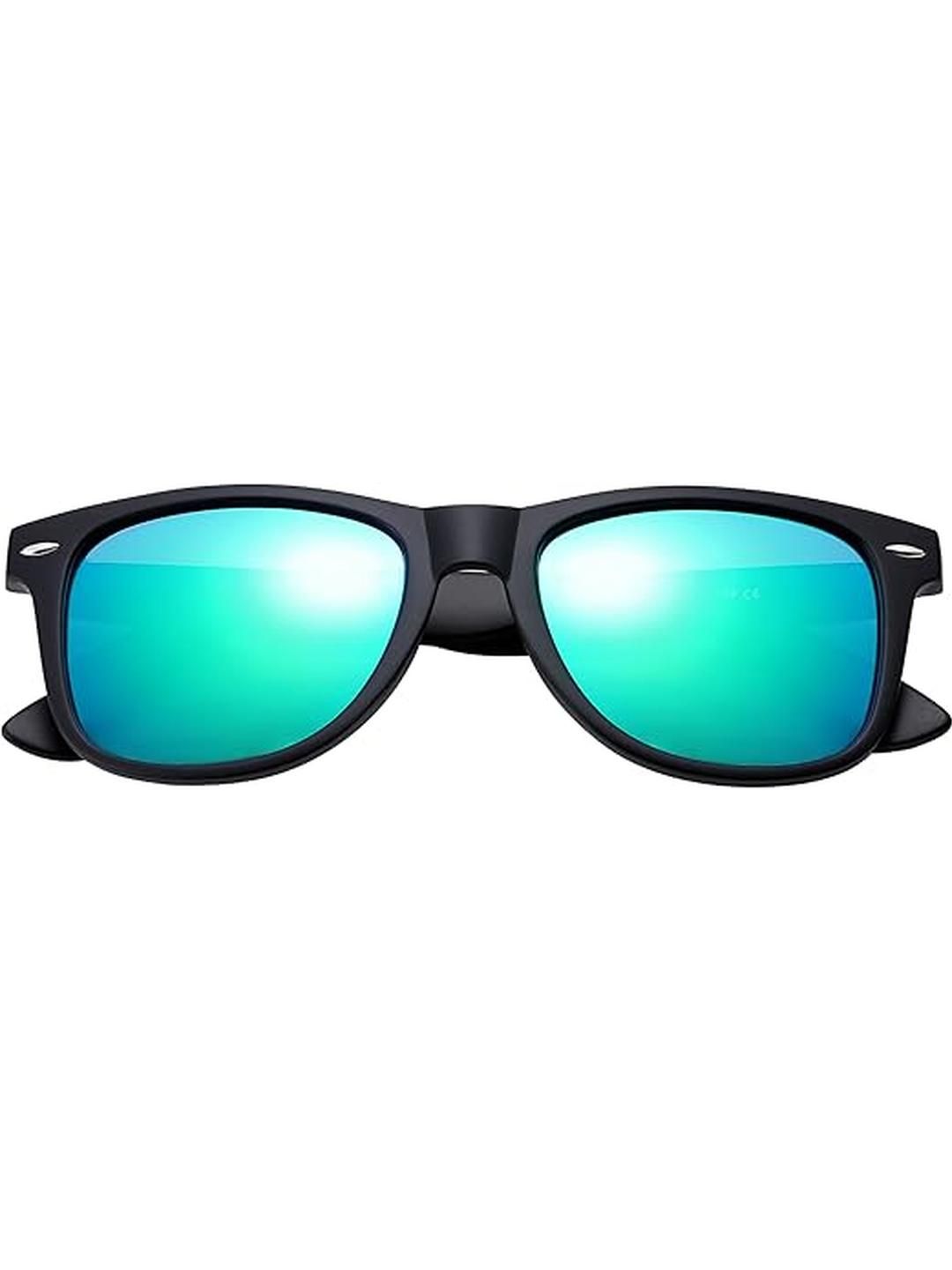Arzonai Unisex Green Lens & Black Rectangle Sunglasses-image-28
