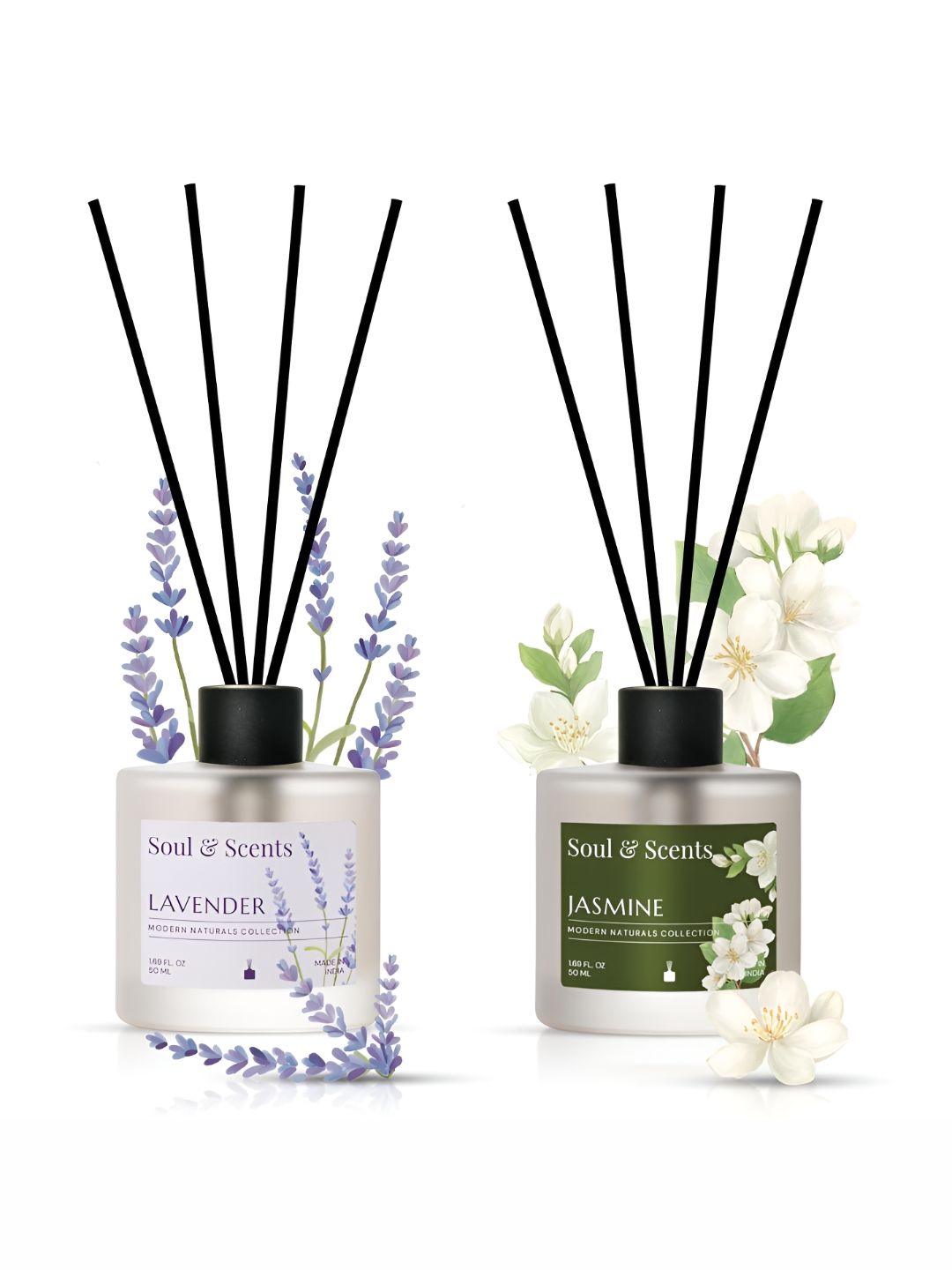 SOUL & SCENTS Purple & Green Reed Aroma Oil Diffuser & Sticks-50ml Each-image-43