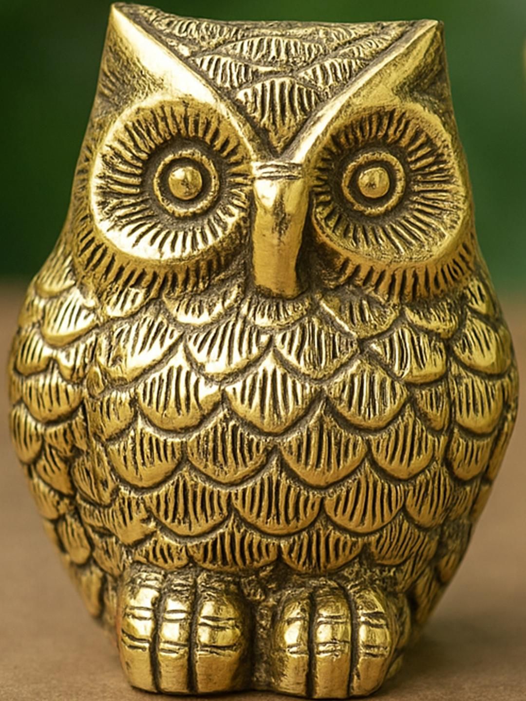 Ekhasa Pure Brass Golden Owl Showpiece-image-19