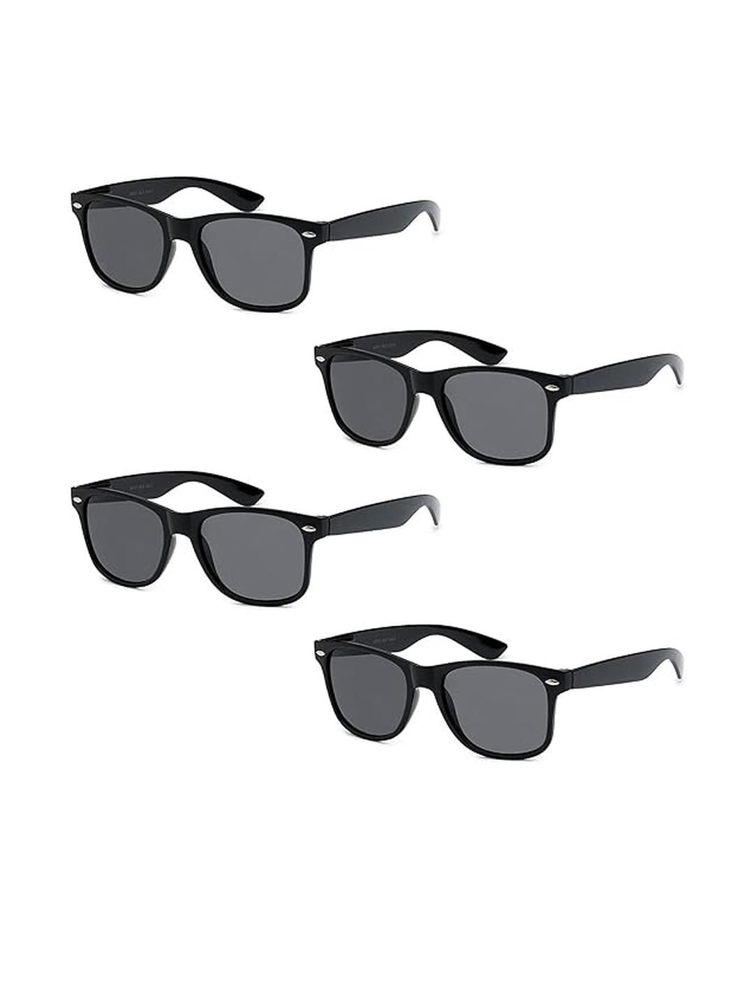 Arzonai Unisex Black Set Of 4 UV-Protected Lens Wayfarer Sunglasses-picture-12