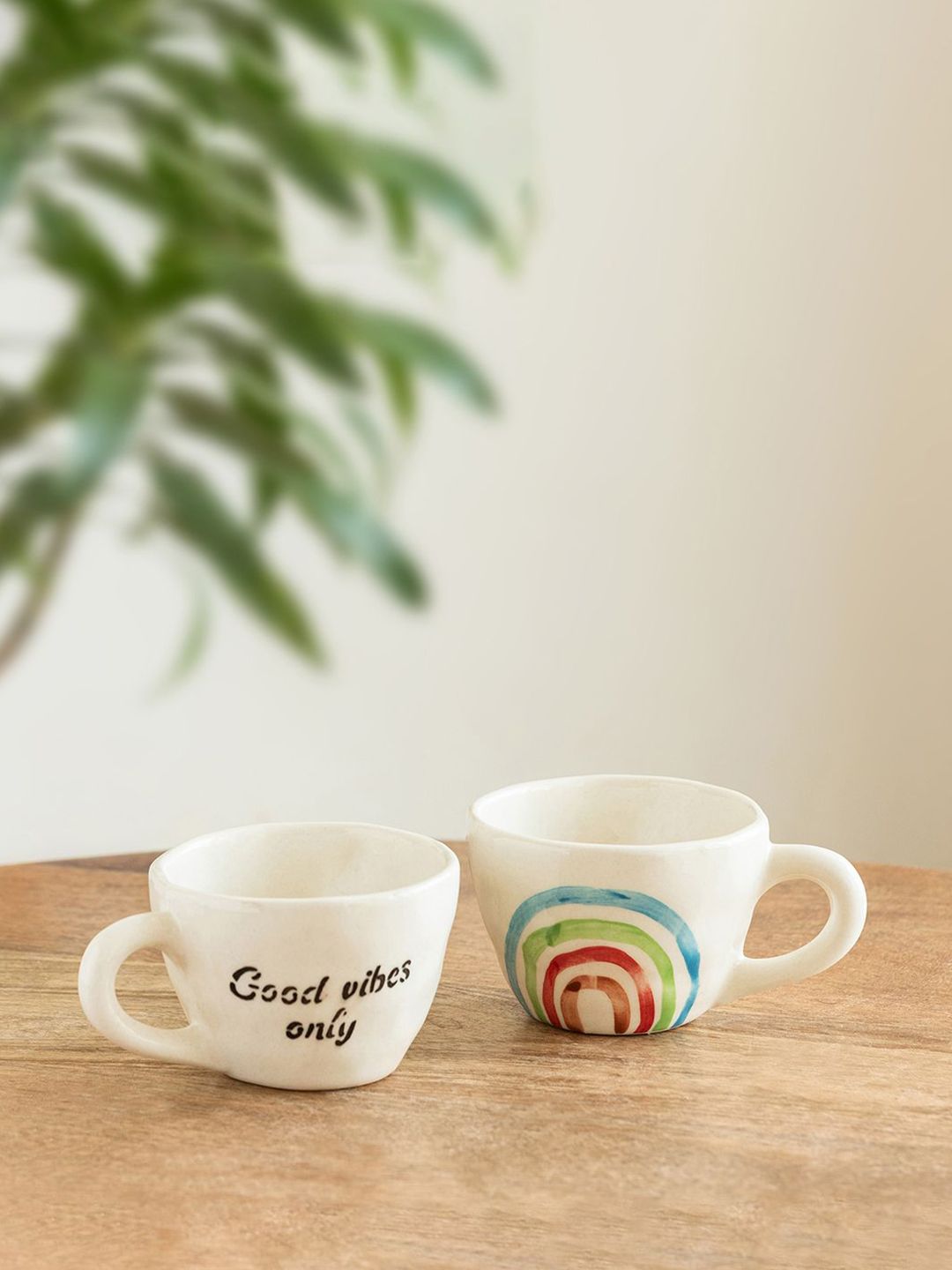 ExclusiveLane White & Blue 2 Pieces Printed Ceramic Cups-image-8