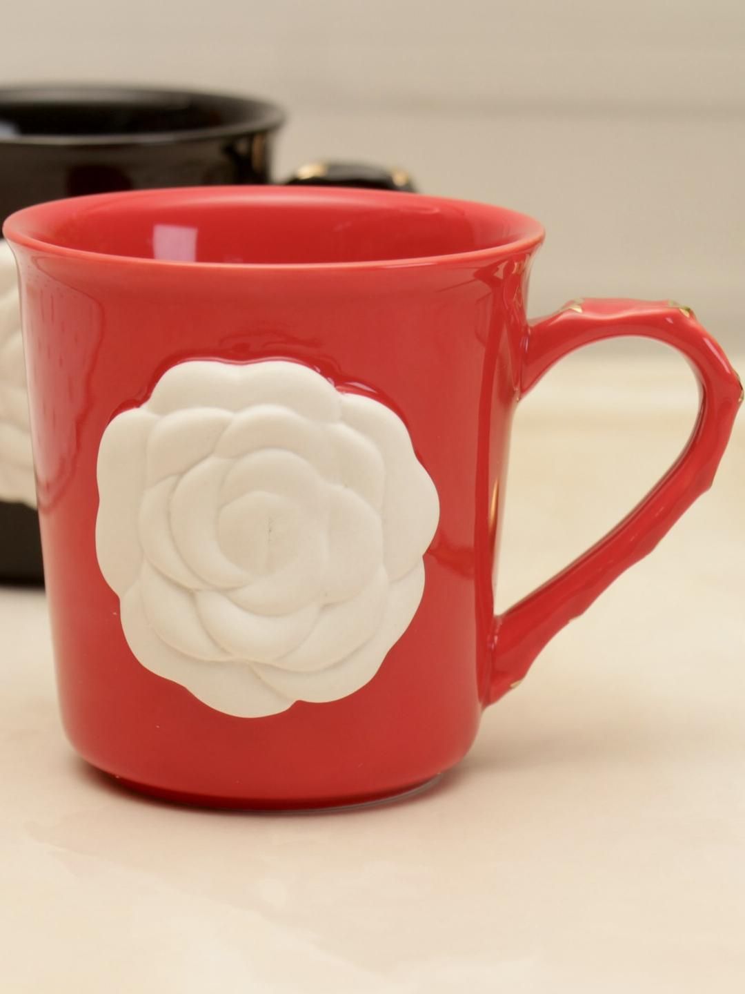 peppy little things Red Chloe Rose Embossed Coffee Mug-image-3