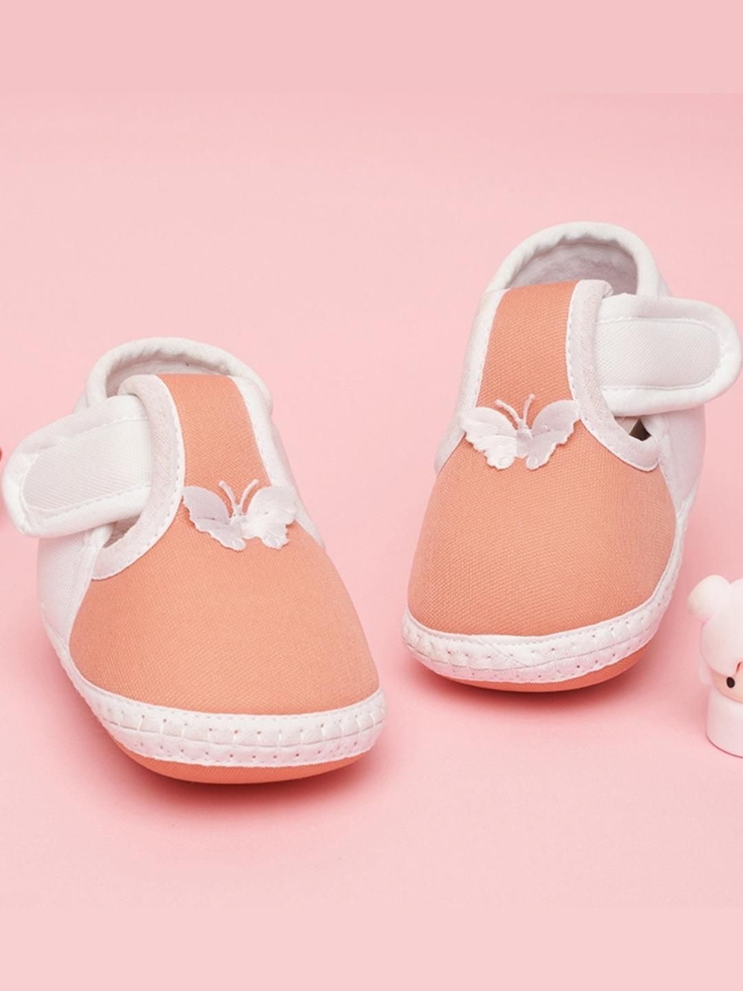 NESKA MODA Unisex Kids Pink Butterfly Cotton Booties-picture-30