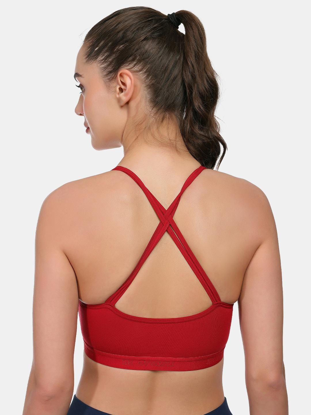 SKDREAMS Set of 2 Maroon & Mouse Seamless Racer back Shaper Bra-picture-49