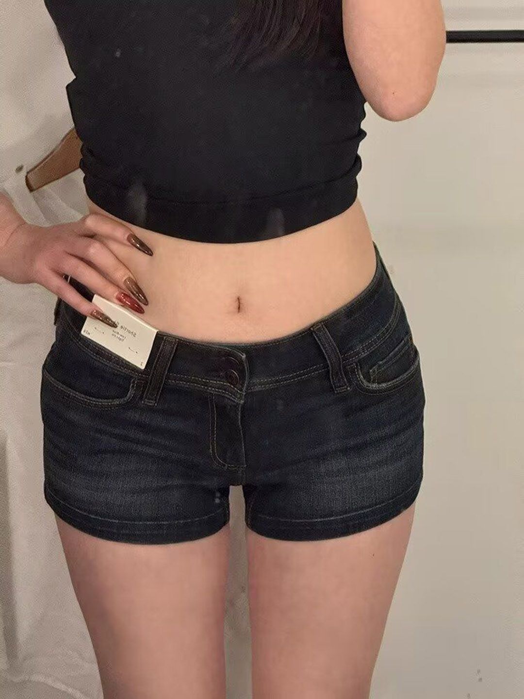 StyleCast Women Slim Fit Mid-Rise Denim Hot Pants Shorts-image-1