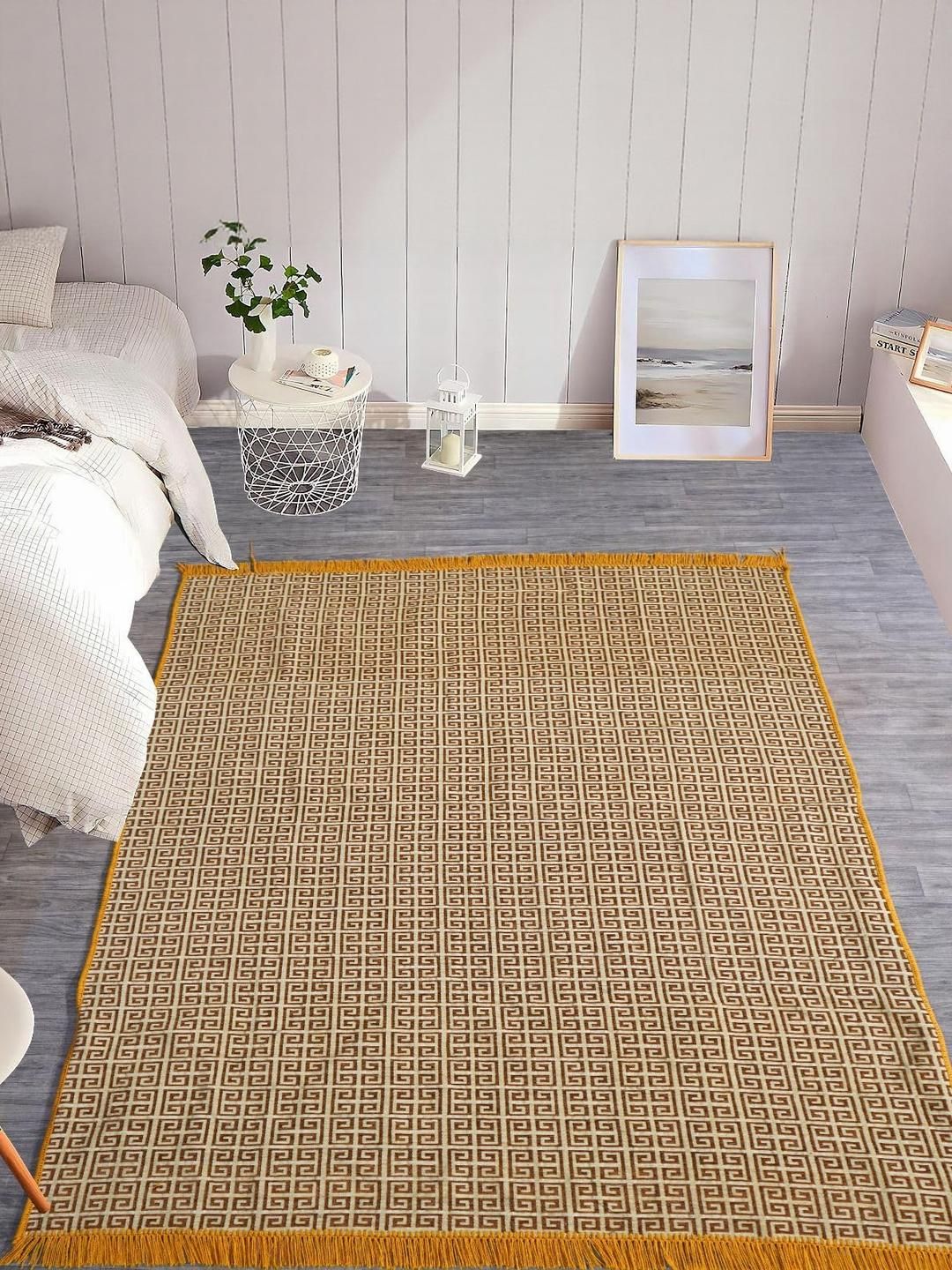 Furnishing Hut Beige Geometric Anti-Skid Carpet-picture-50