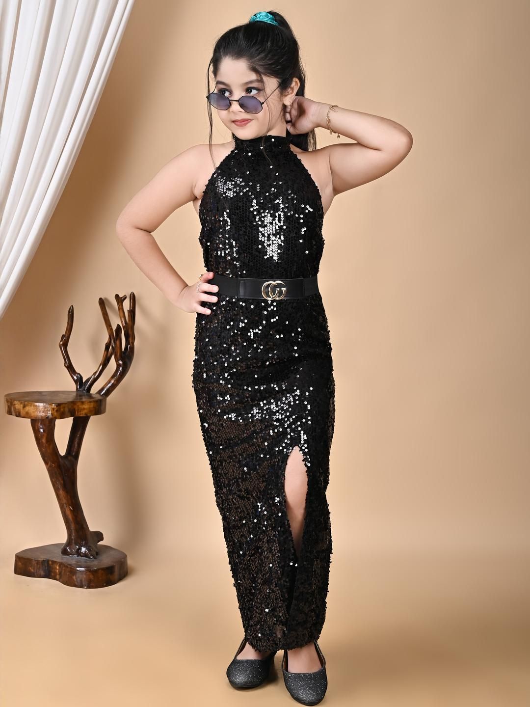 SPAMitude Girls Sequined Maxi Bodycon Dress-picture-32