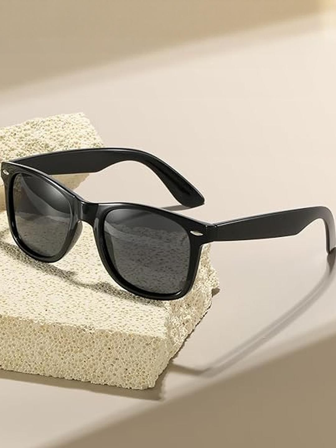 Arzonai Unisex Black Lens & Black Square Sunglasses with UV Protected Lens-image-38