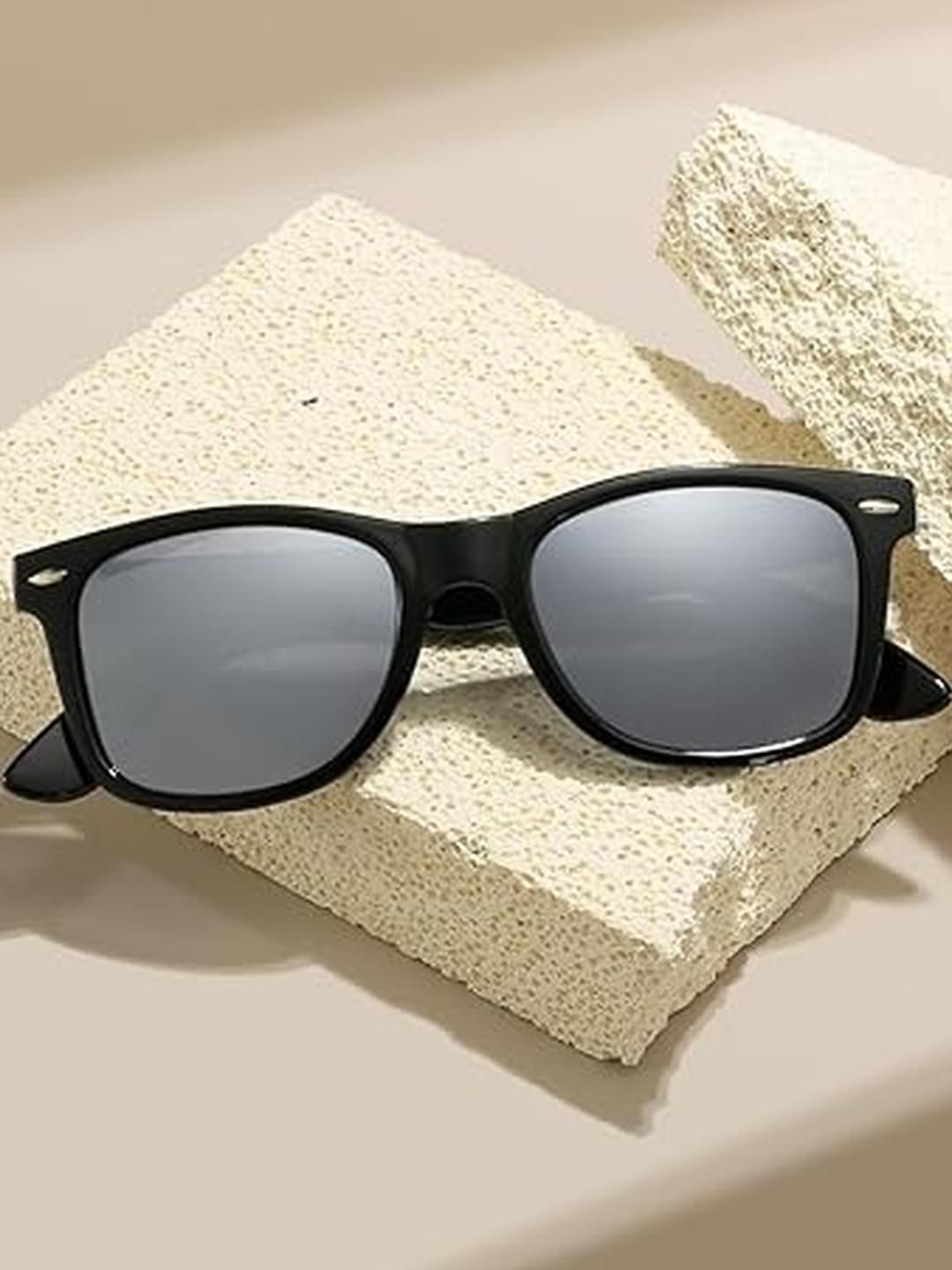 Arzonai Unisex Black Lens & Black Square Sunglasses With UV Protected Lens-image-41
