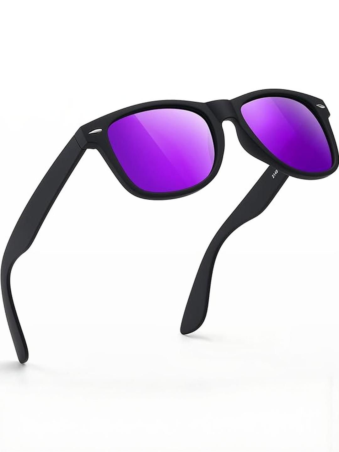 Arzonai Unisex Purple Lens & Black Shield Sunglasses with UV Protected Lens-image-17
