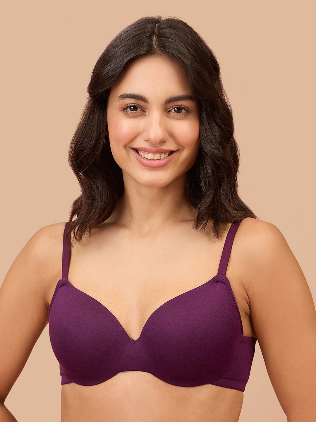 Nykd Women Full Coverage Lightly Padded Non-Wired Cotton T-shirt Bra