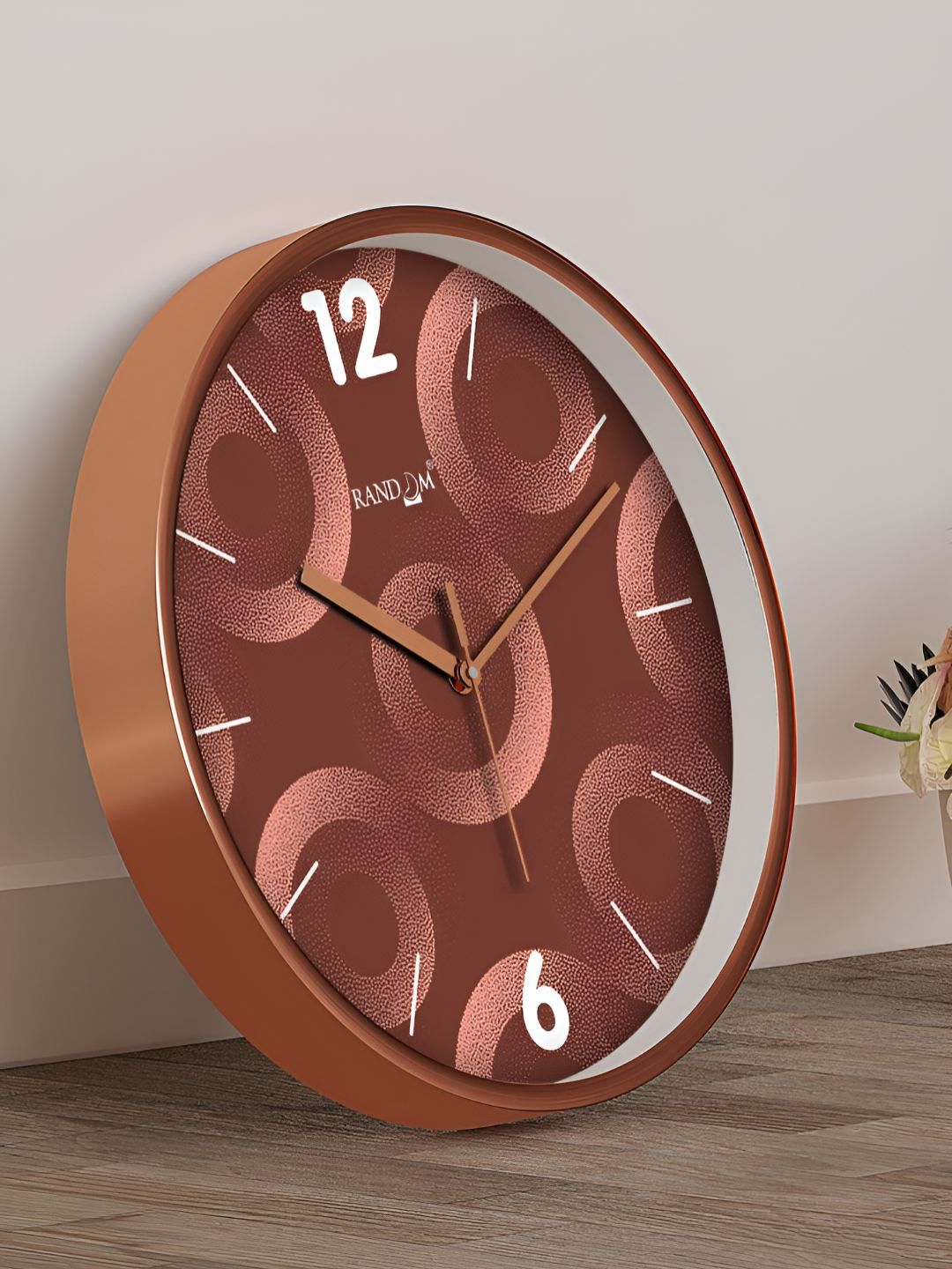 RANDOM Brown & White Printed Round Contemporary Analogue Wall Clock-picture-15