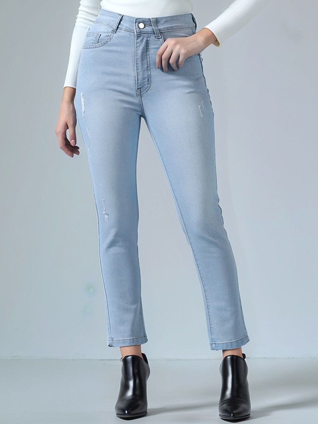 DressBerry Women Skinny Fit High-Rise Cotton Jeans