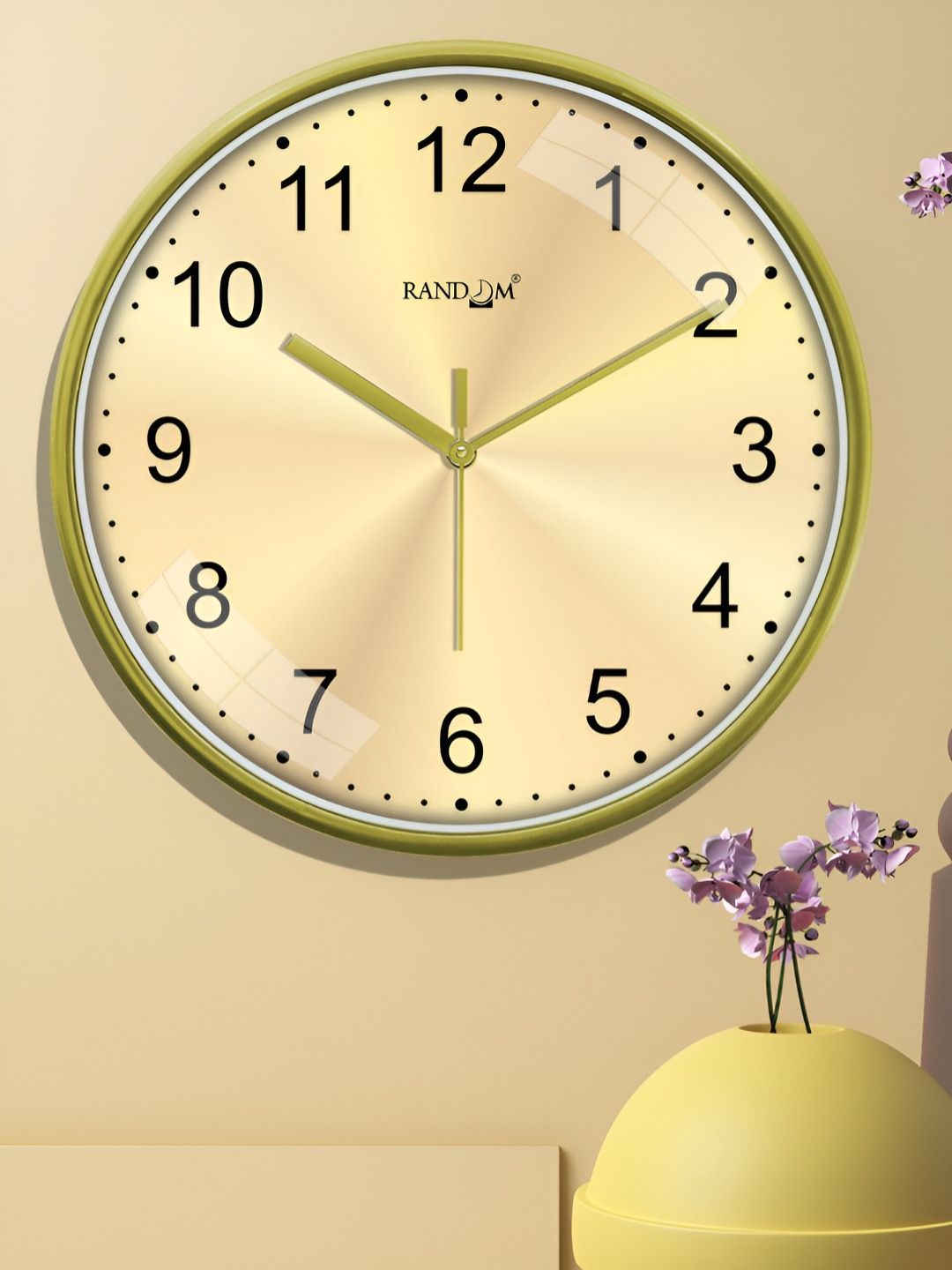 RANDOM Yellow & Green Round Printed Wall Clock-picture-44