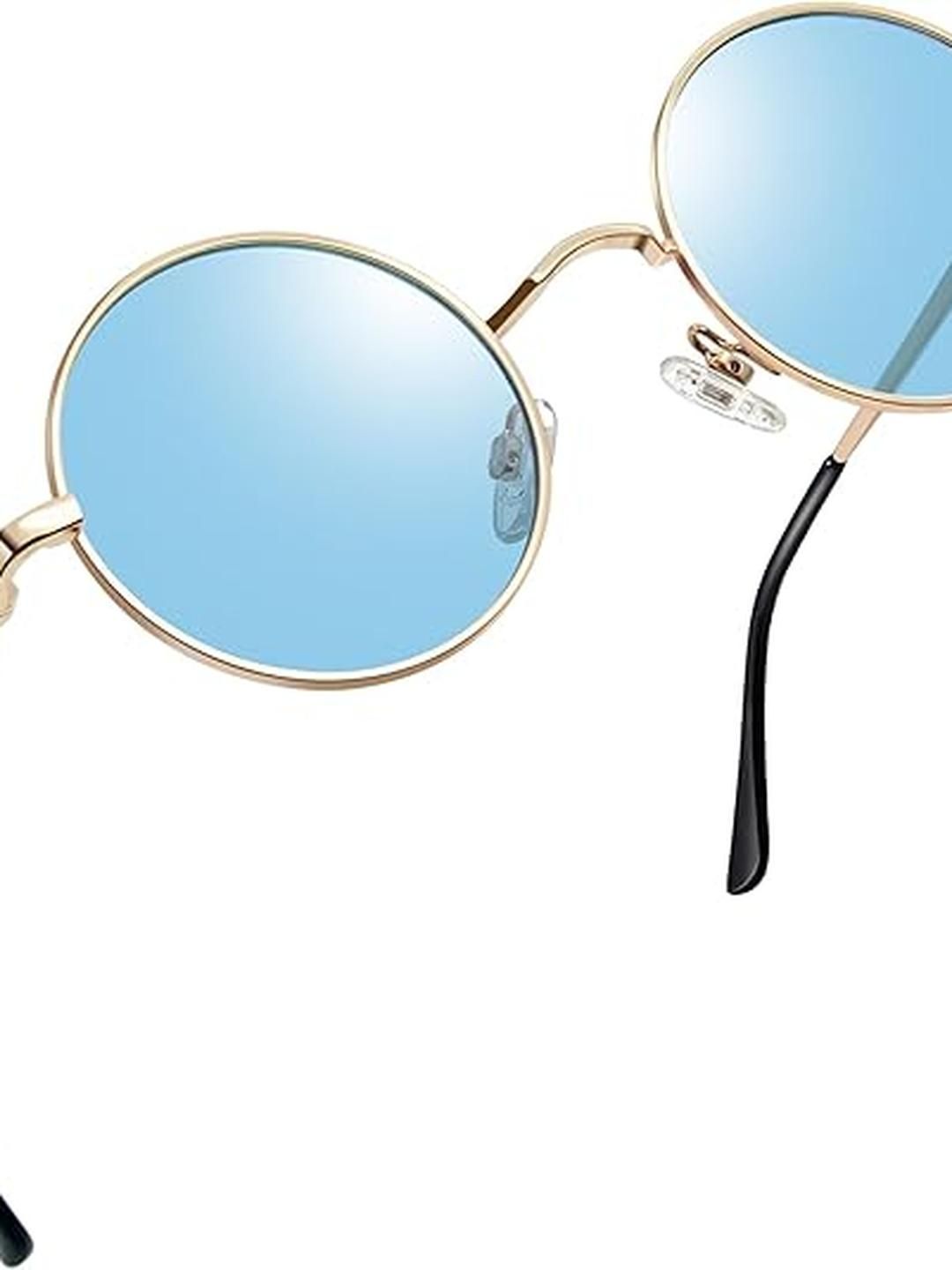 Arzonai Black Lens & Blue Round Sunglasses with-image-47