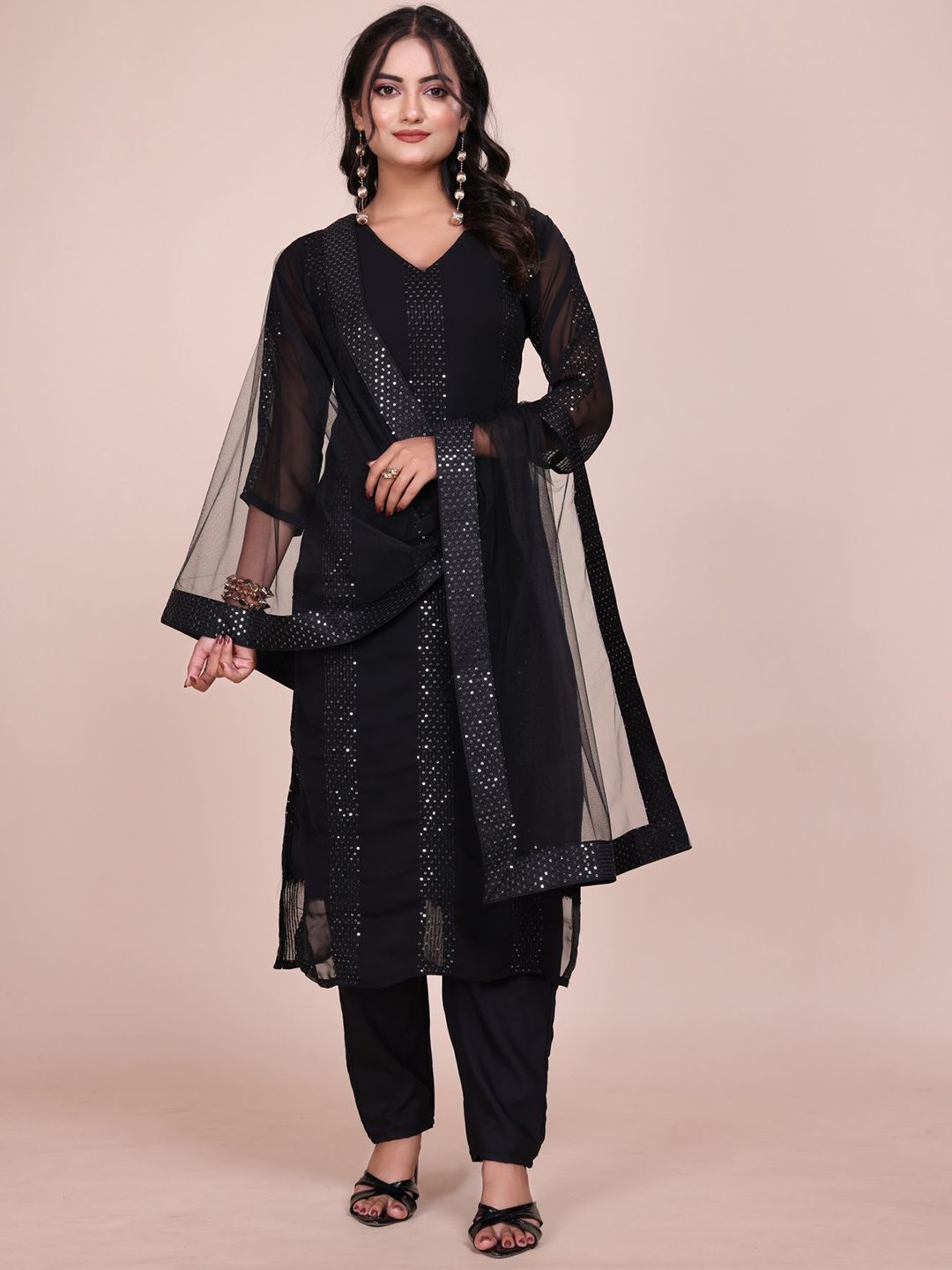 Anouk Women Ethnic Motifs Printed Kurta with Trousers & Dupatta