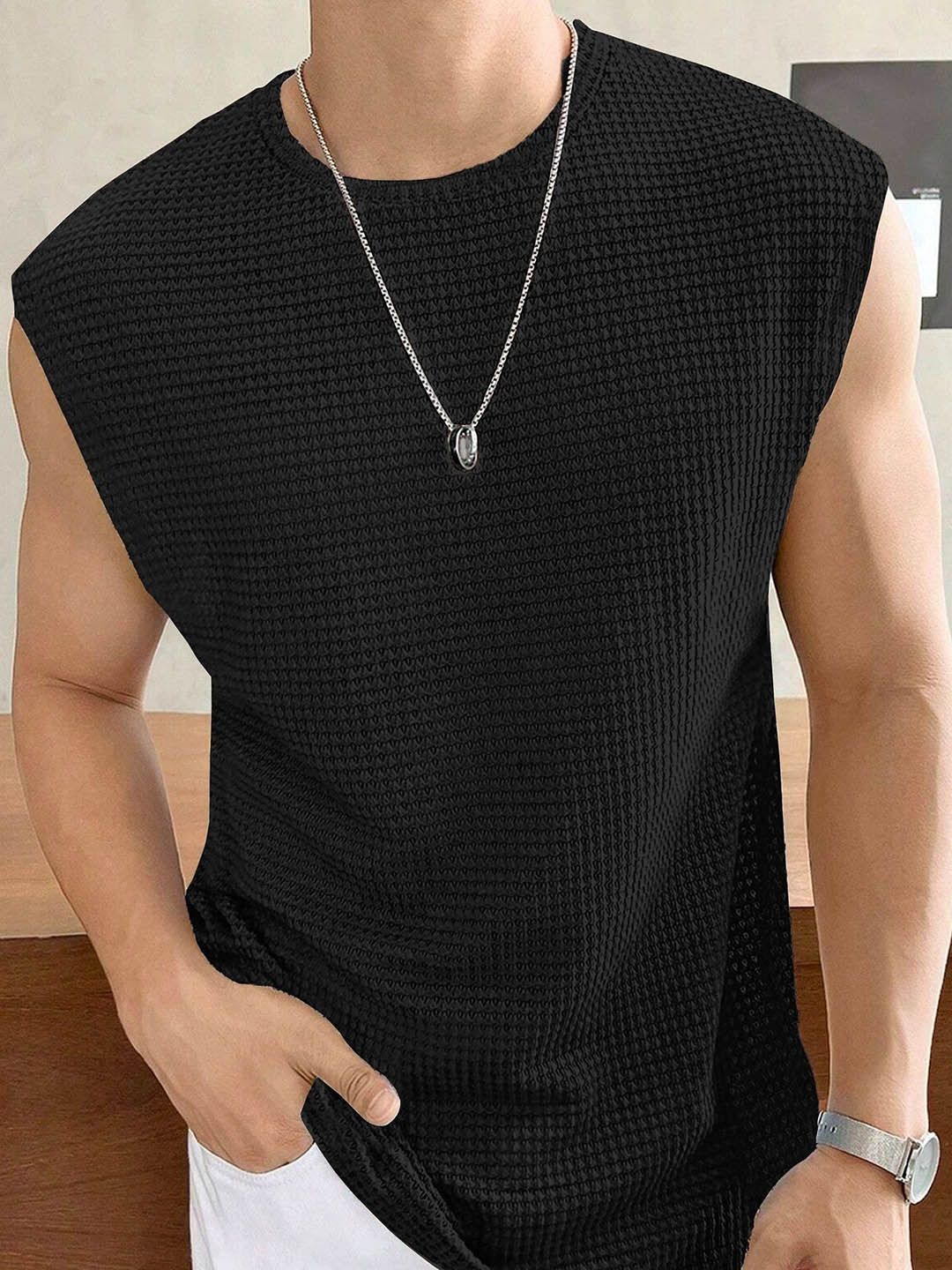 KAJARU Round Neck Tank Vest VESTCNTRS-4100-BLACK-M-picture-40