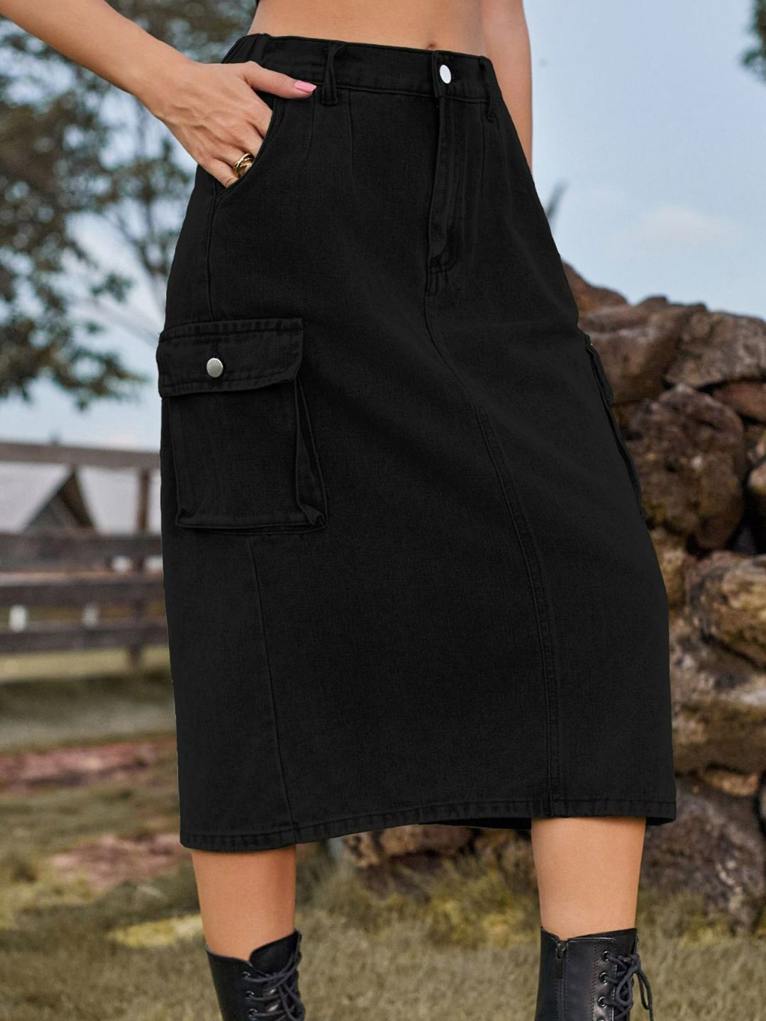 Oh Rare A-Line Back-Slit Midi Skirt-picture-31