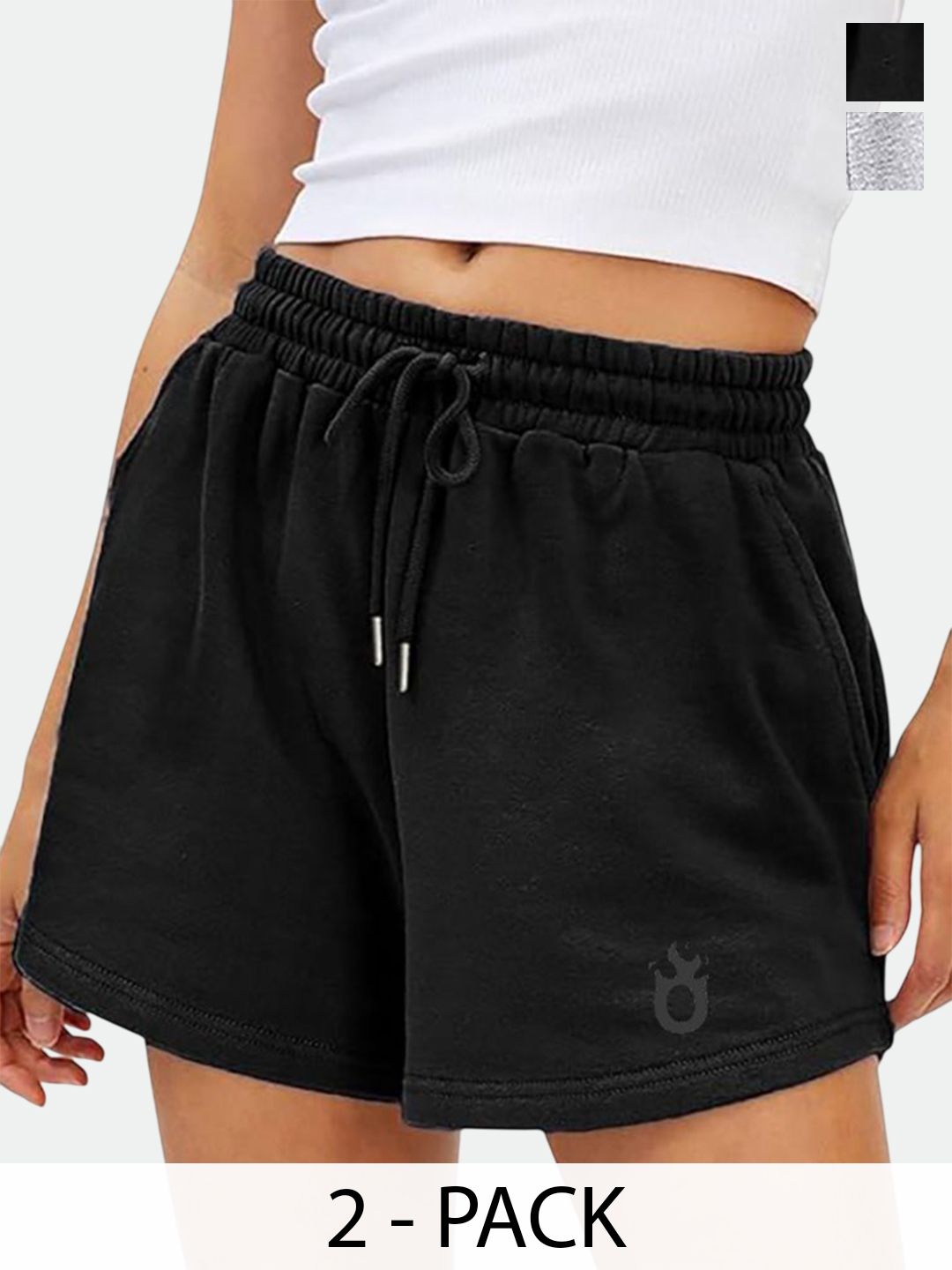 Hotfits Women pack Of 2 Training or Gym Shorts-picture-20