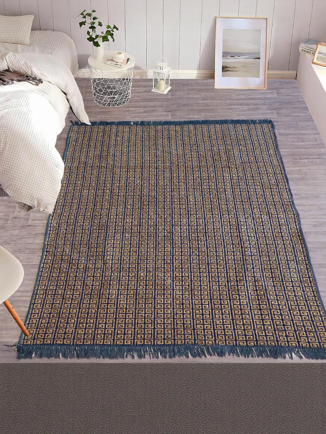 Furnishing Hut Blue Abstract Velvet Carpet-image-15