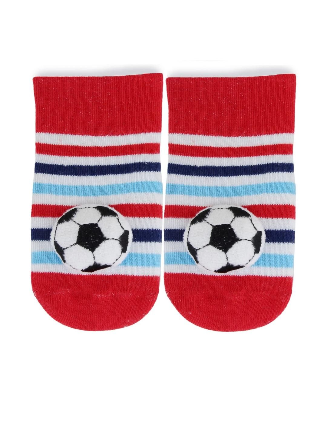 Neska Moda 6 To 12 Months Cotton Football Face Baby Ankle Socks/ Booties (Toe to Heel Length - 12 cm, Red, White)-picture-32