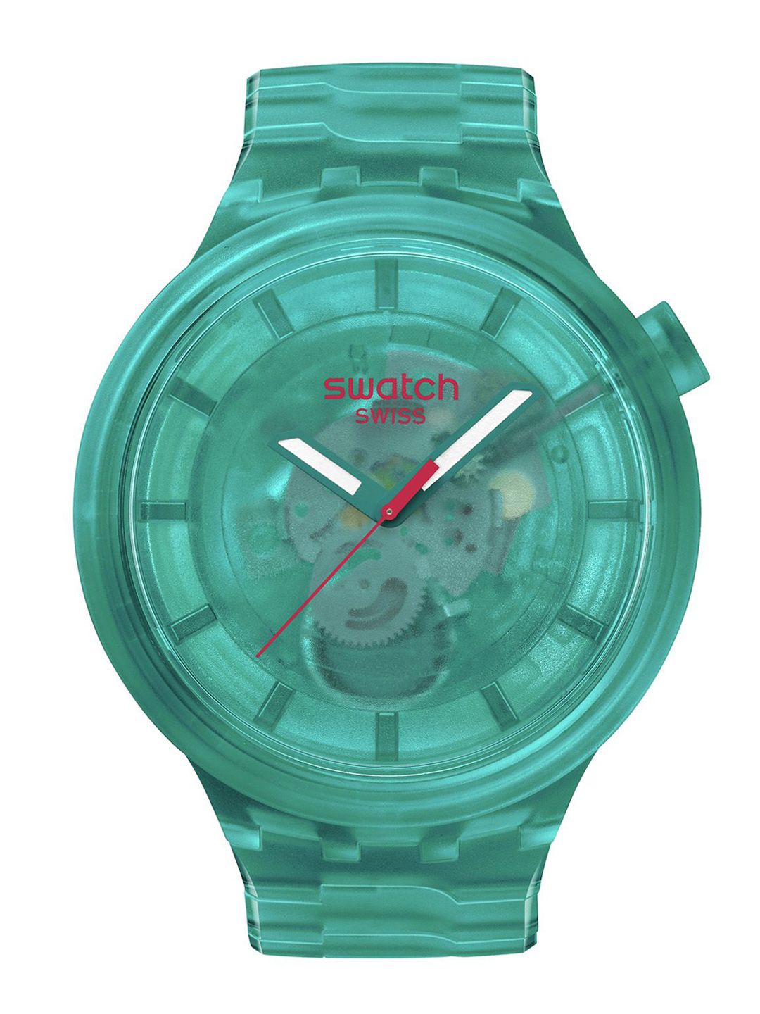 Swatch Turquoise joy Unisex Round Dial & Ceramic Straps Analogue Watch SB05L101-image-13