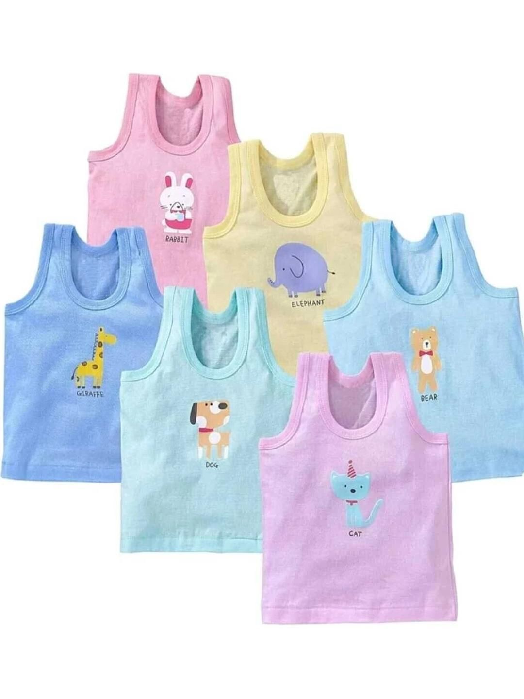DESNUDA Kids Pack of 6 Printed Innerwear Vests-picture-28