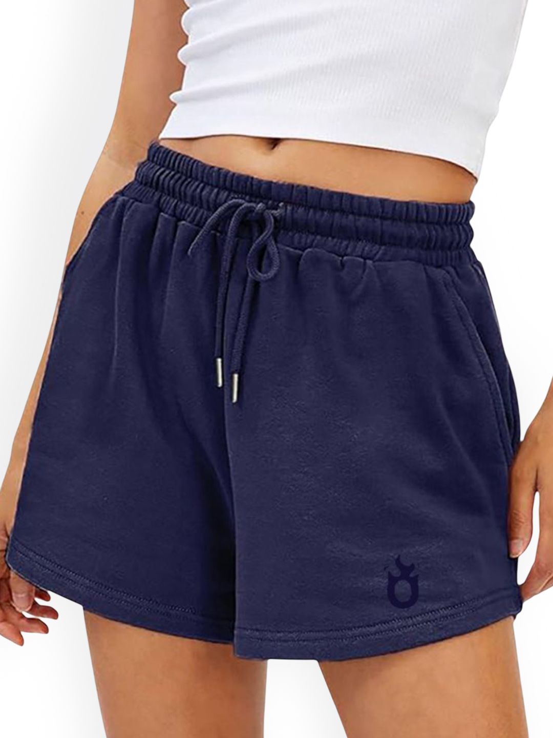 Hotfits Women Regular Fit Mid-Rise Cotton Sports Shorts-picture-25