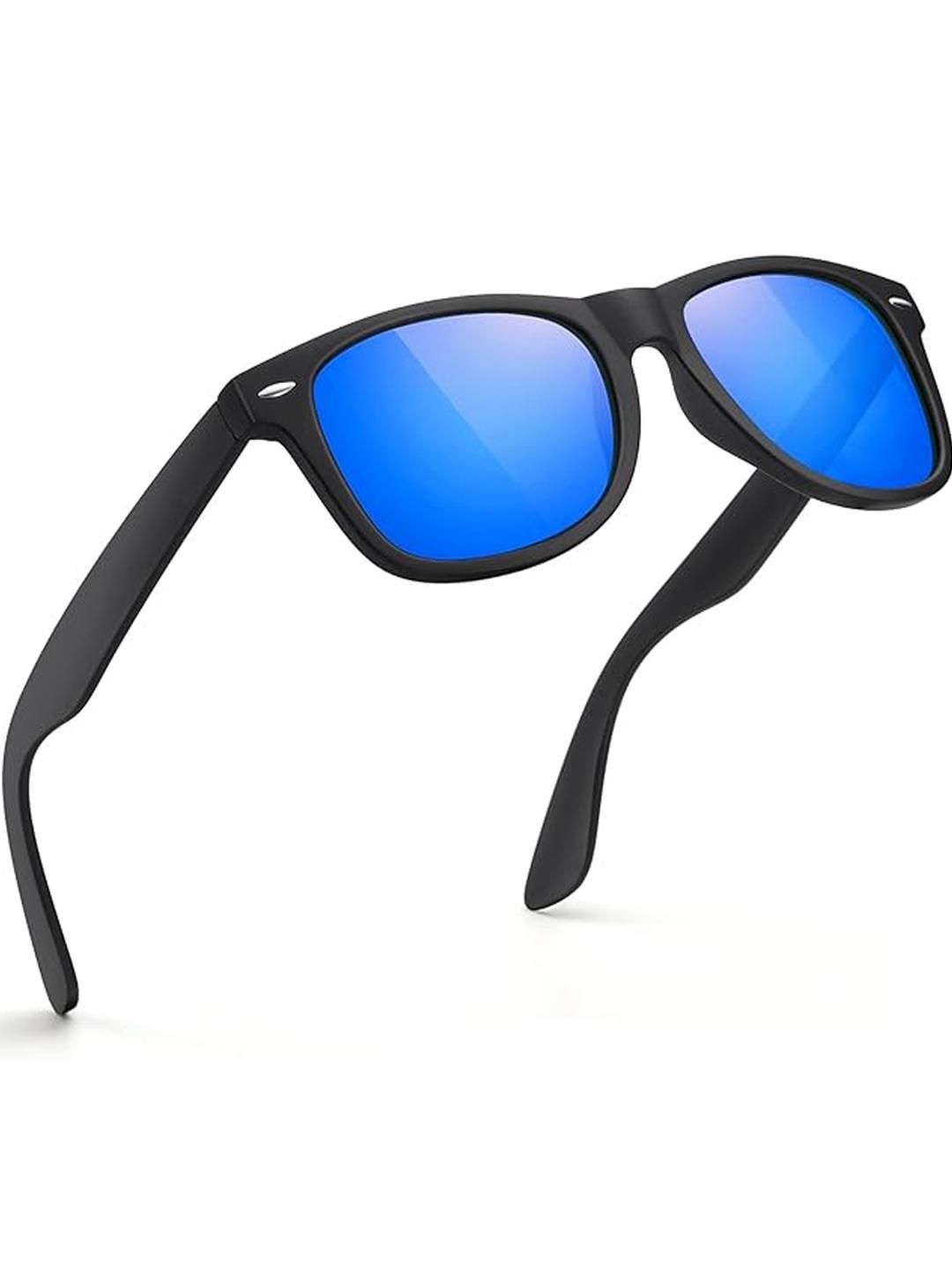 Arzonai Unisex Blue Lens & Black Wayfarer Sunglasses with-picture-45