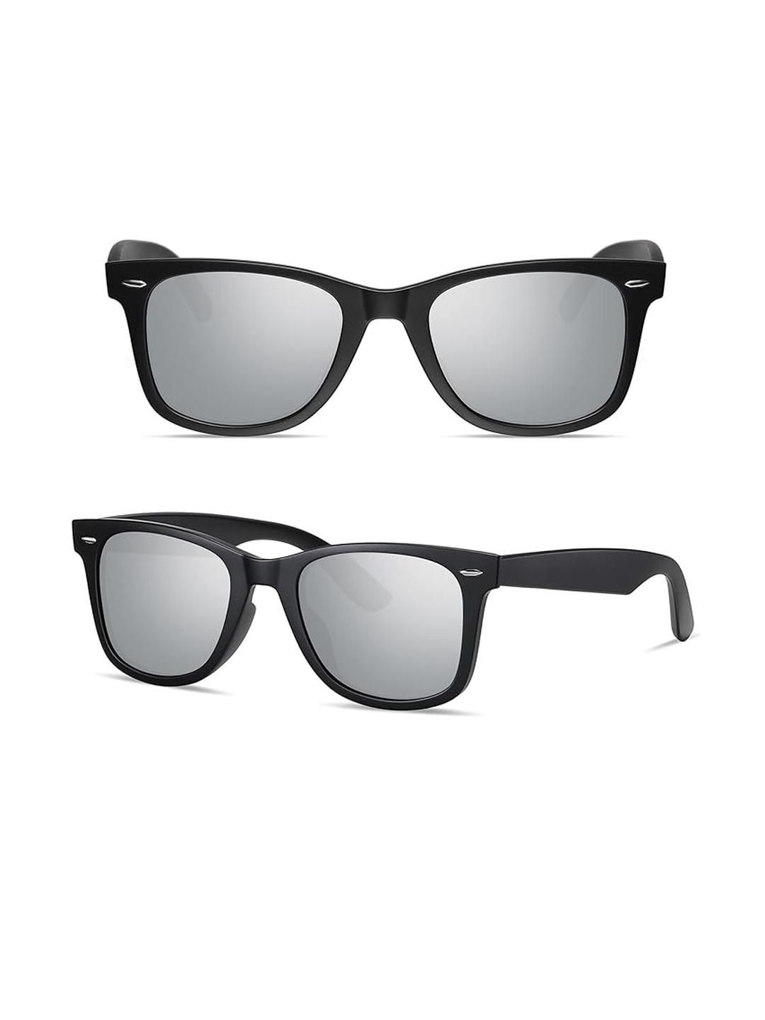 Arzonai Unisex Grey Lens & Black Rectangle Sunglasses-image-49