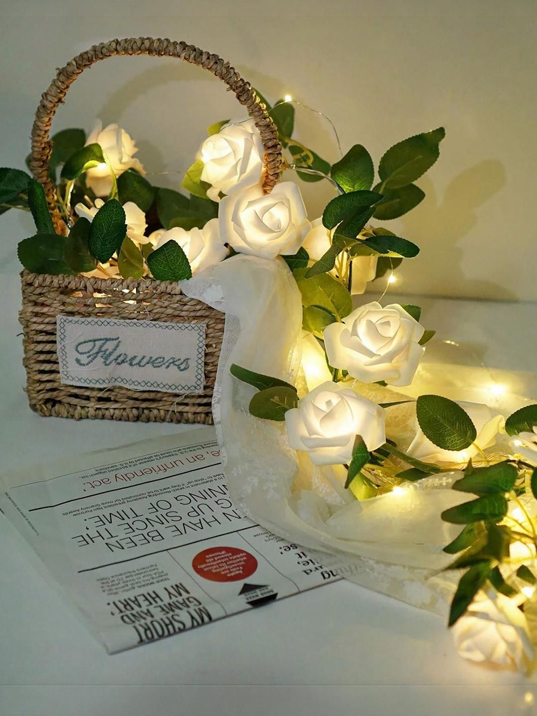 Decorcity 14 Artificial Flower Rose Vine String Light Lamp-image-12