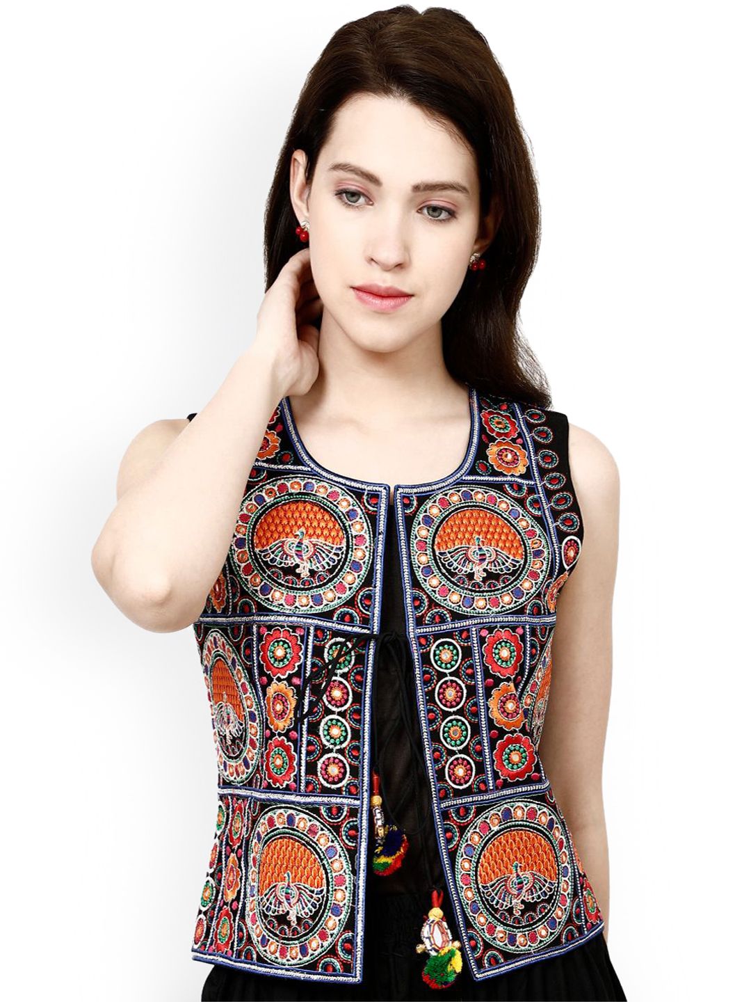 Prijam Women Ethnic Embroidered Cotton Jacket